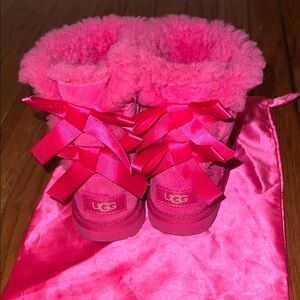 UGG Kids Pink Boots with Bows